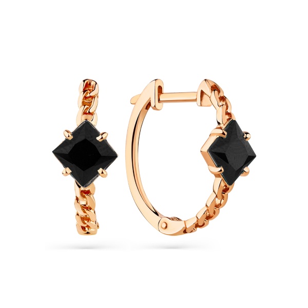 Серьги из красного золота с наношпинелью