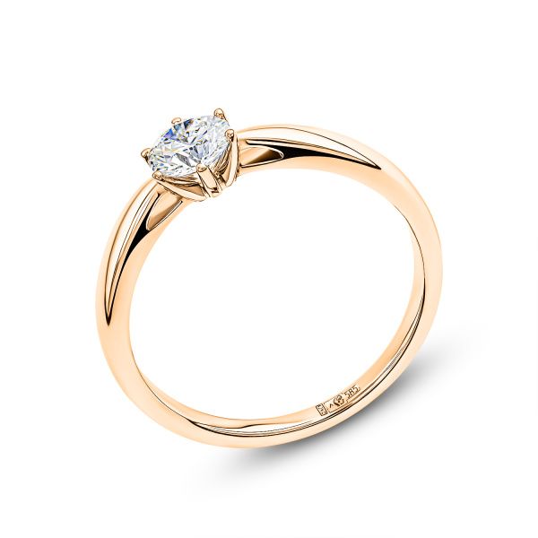 Кольцо из красного золота с бриллиантом