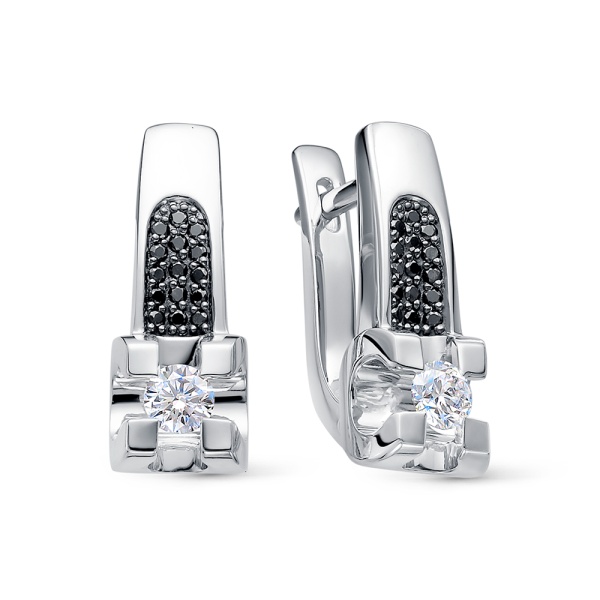 Серьги из белого золота с бриллиантами