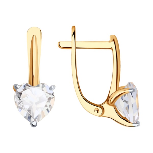 Серьги из красного золота с топазами