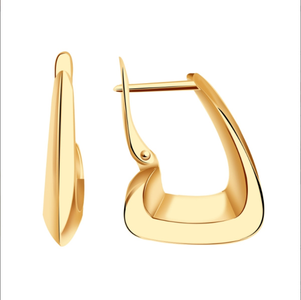 Серьги конго из красного золота