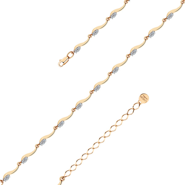 Браслет из красного золота с фианитами