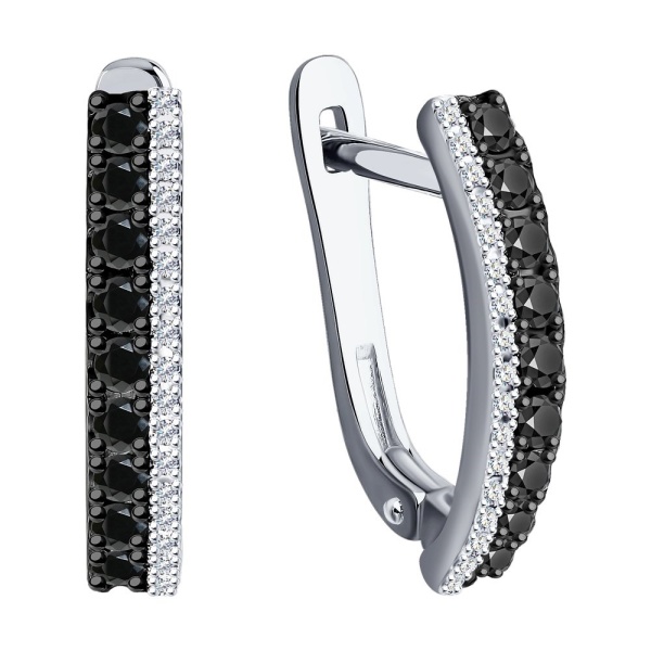 Серьги из белого золота с бриллиантами