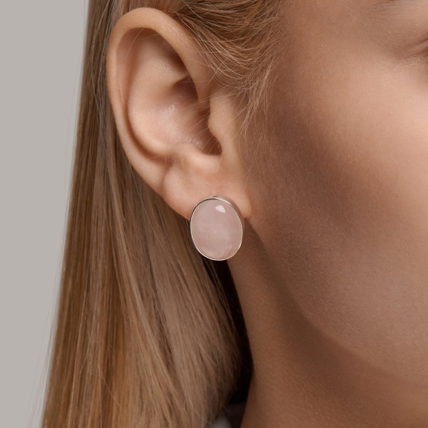 Серьги из серебра с кварцем