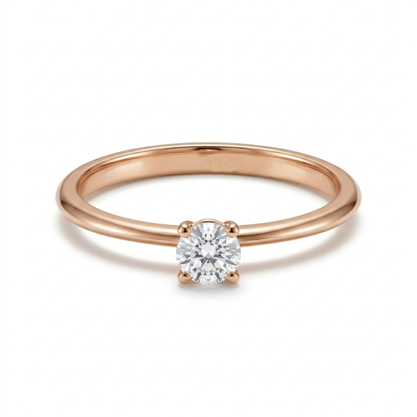 Кольцо из красного золота с бриллиантом