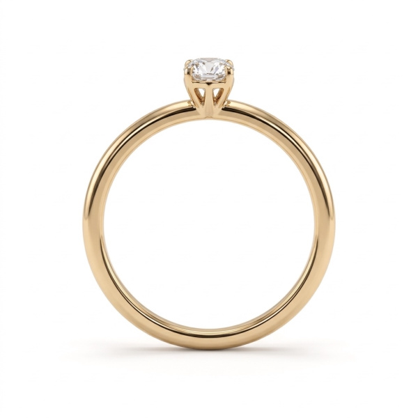 Кольцо из красного золота с бриллиантом