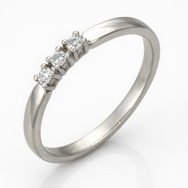 Кольцо из белого золота с бриллиантами