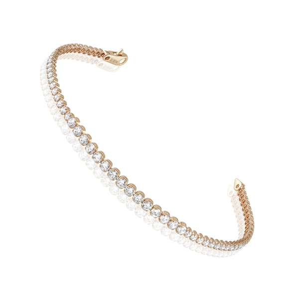 Браслет из красного золота с фианитами