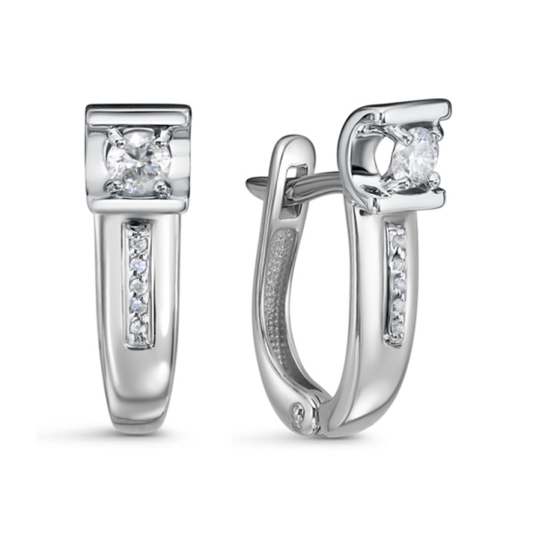 Серьги из белого золота с бриллиантами