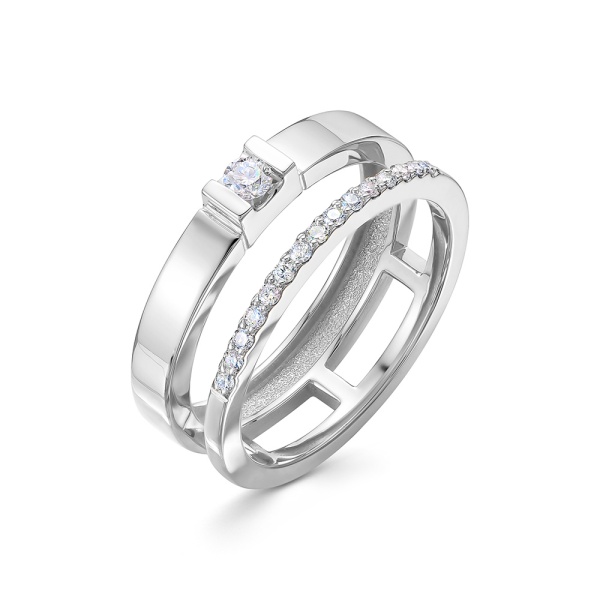 Кольцо из белого золота с бриллиантами