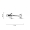 Одиночная серьга пусет из белого золота с бриллиантом