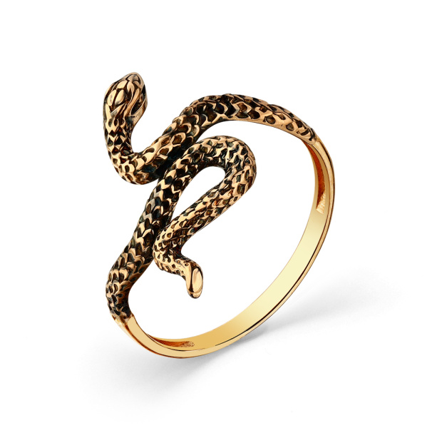 Кольцо из красного золота в форме змеи