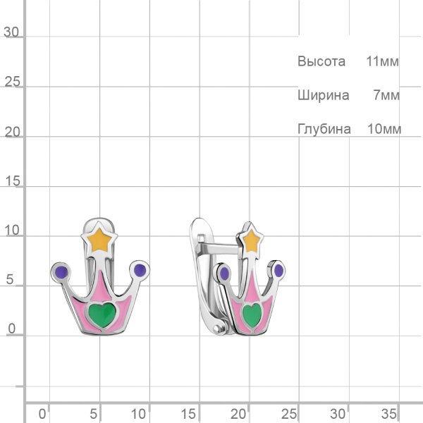 Серьги из серебра с эмалью