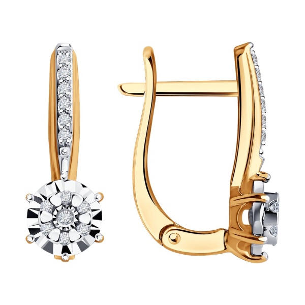 Серьги из красного золота с бриллиантами