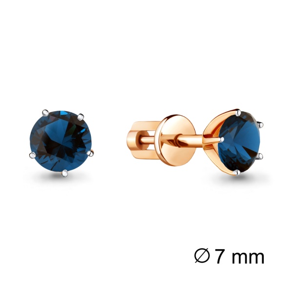 Серьги пусеты из красного золота с топазами