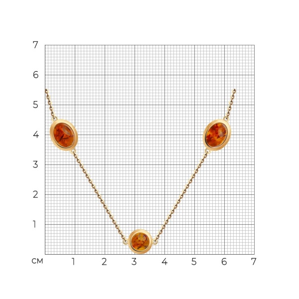 Колье из красного золота с янтарем