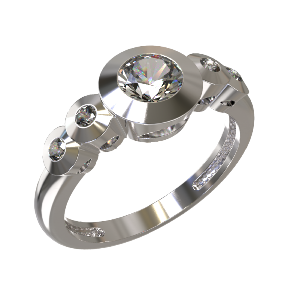 Кольцо из серебра с фианитами