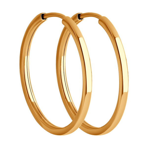 Серьги-конго из красного золота