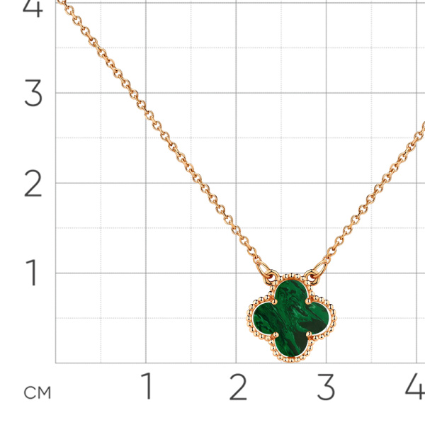 Колье из красного золота с малахитом