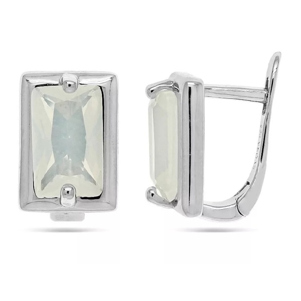 Серьги из серебра с лунным камнем