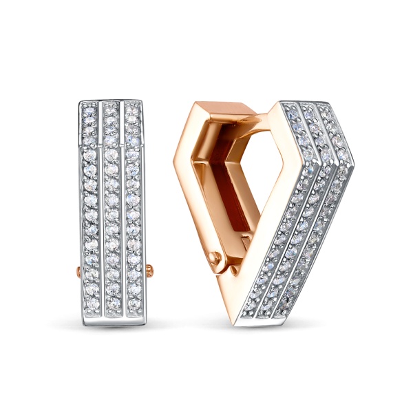 Серьги из красного золота с бриллиантами