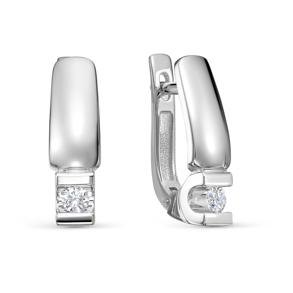 Серьги из белого золота с бриллиантами