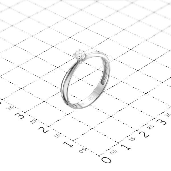 Кольцо из белого золота с бриллиантом