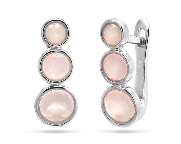 Серьги из серебра с кварцем