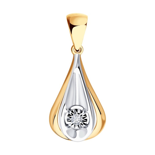 Подвеска из красного золота с бриллиантом