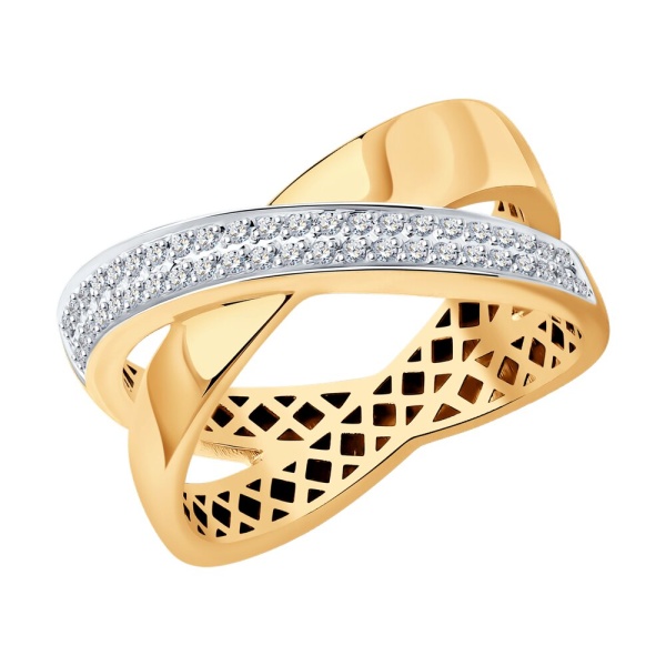 Кольцо из красного золота с бриллиантами