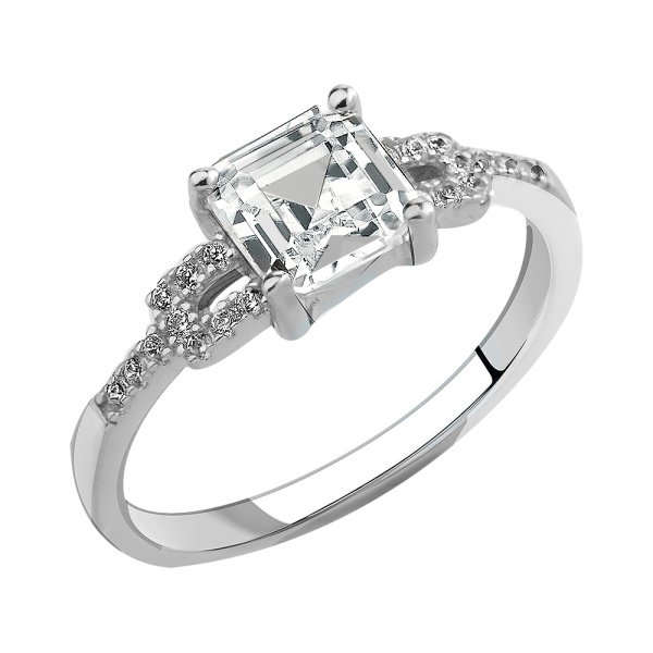 Кольцо из серебра с кубическим цирконием