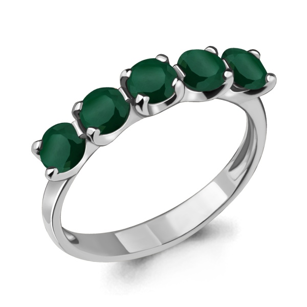 Кольцо из серебра с агатами