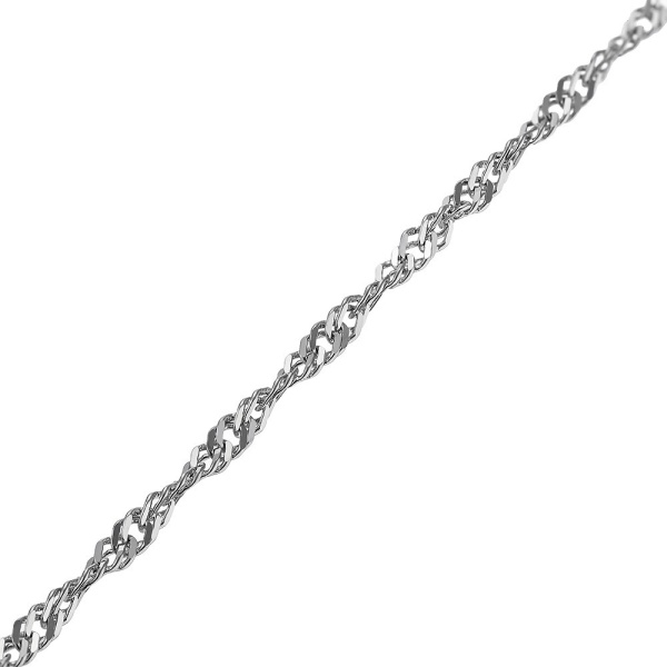 Цепь из белого золота 585, плетение «Сингапур»