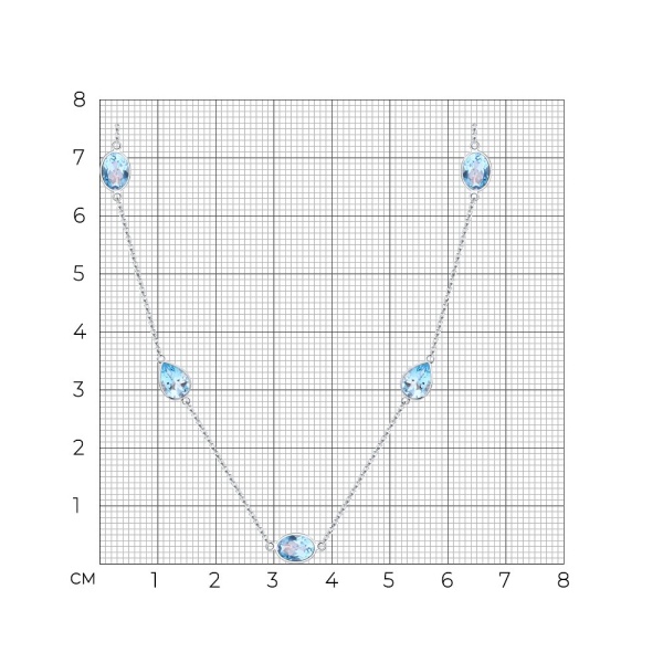 Колье из белого золота с топазами