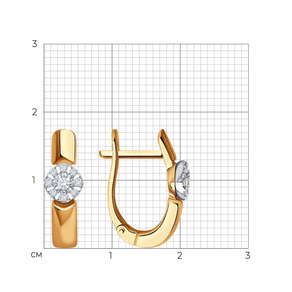 Серьги из красного золота с бриллиантами