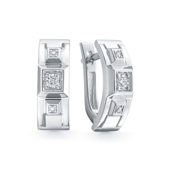 Серьги из белого золота с бриллиантами