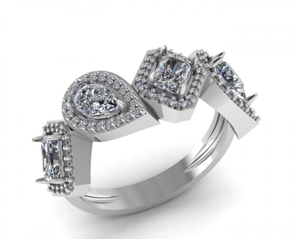 Кольцо из серебра с фианитами