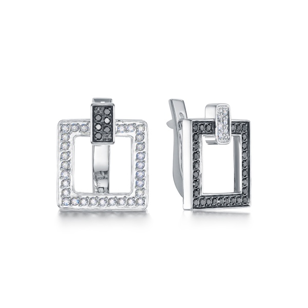 Серьги из белого золота с бриллиантами