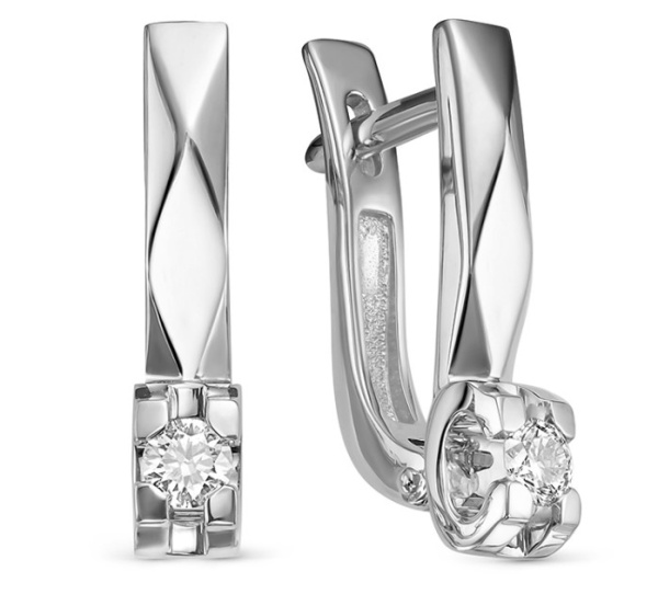 Серьги из белого золота с бриллиантами