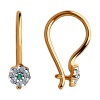 Серьги из красного золота 585 пробы с фианитами