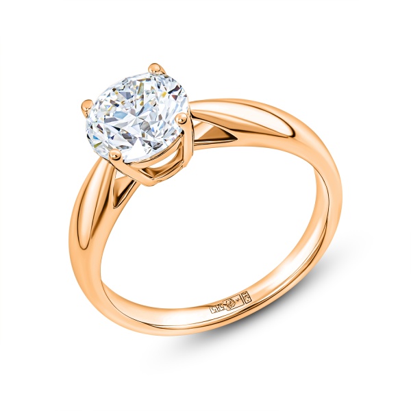 Кольцо из красного золота с бриллиантом