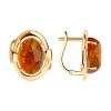Серьги из красного золота с янтарем