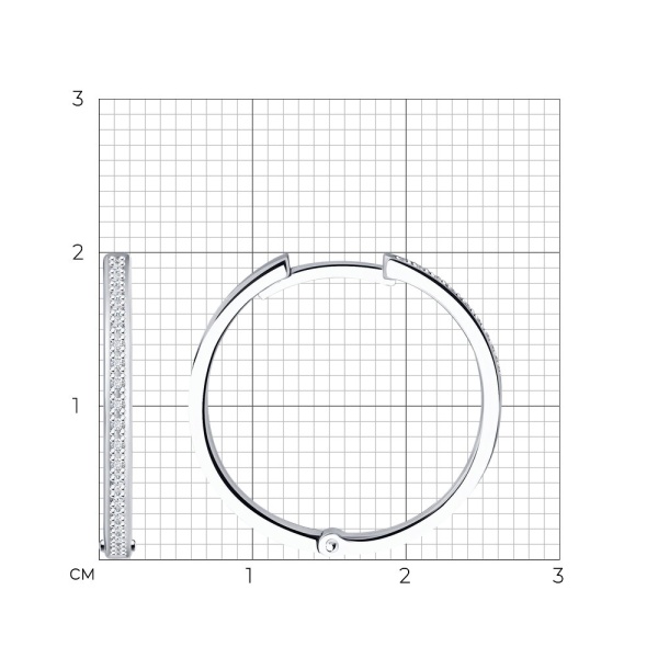 Серьги конго из белого золота с бриллиантами