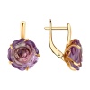Серьги из красного золота с аметистами
