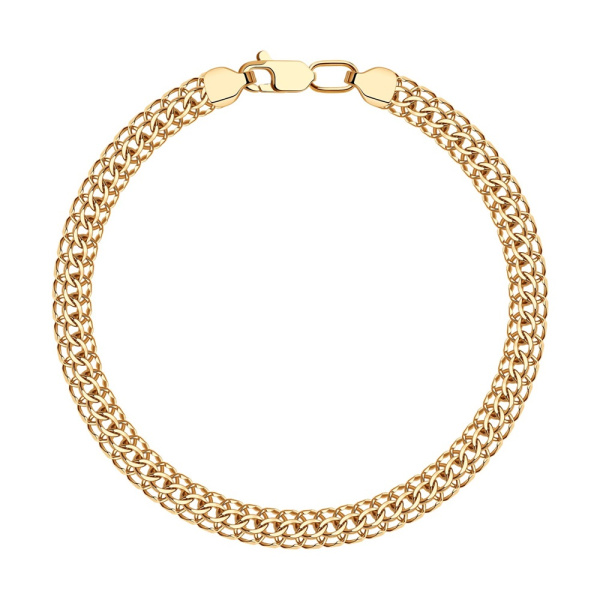 Браслет из красного золота, плетение «Питон»