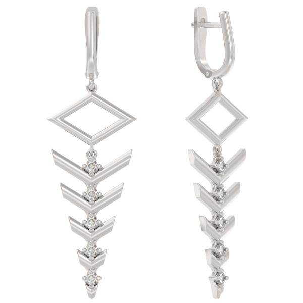 Серьги из серебра с фианитами