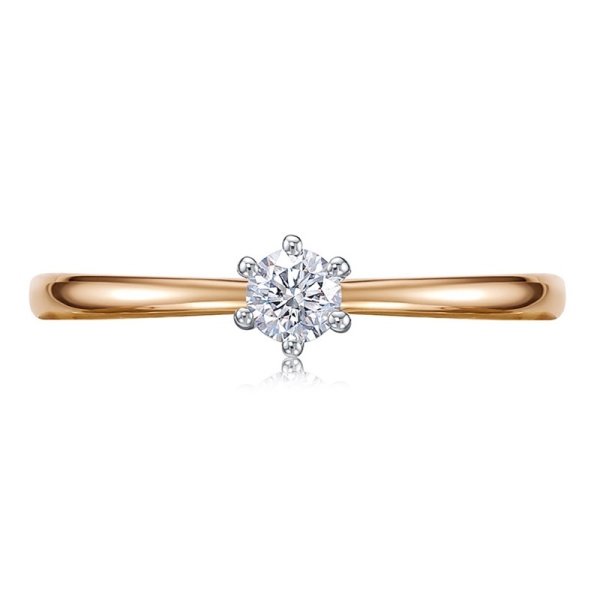 Кольцо из красного золота с бриллиантом