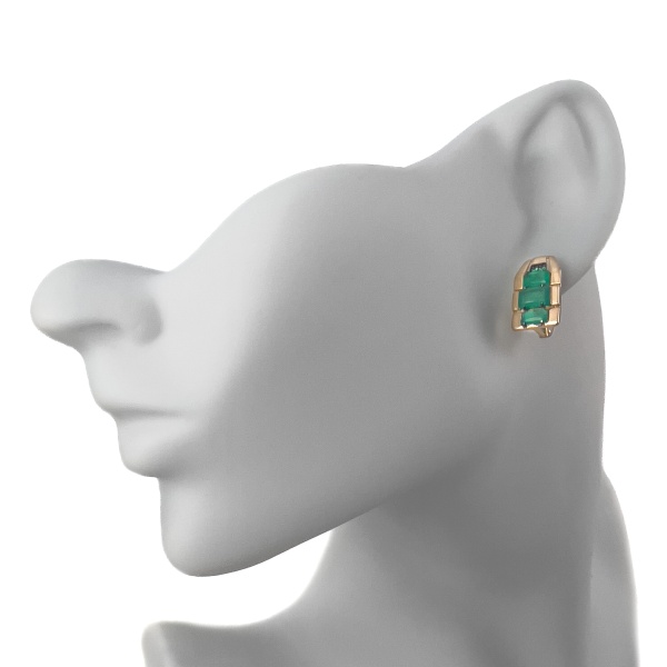 Серьги из красного золота с агатом и фианитами