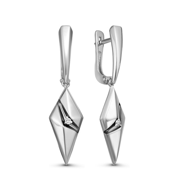 Серьги из белого золота с бриллиантами