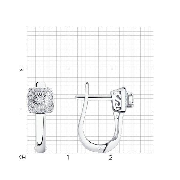 Серьги из белого золота с бриллиантами
